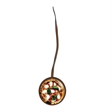 棕色 多色 牛皮 Pizza bag 鑰匙圈 吊飾【MOSCHINO 莫斯奇諾】