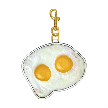 白/黃色 牛皮 Egg 鑰匙圈 吊飾【MOSCHINO 莫斯奇諾】