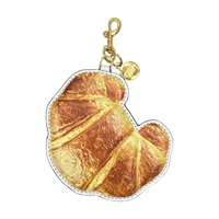 棕/白色 牛皮 Croissant 鑰匙圈 吊飾【MOSCHINO 莫斯奇諾】