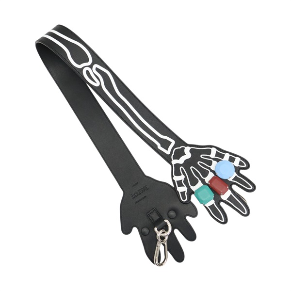 黑色 牛皮 Hand motif strap 背帶【LOEWE 羅威】