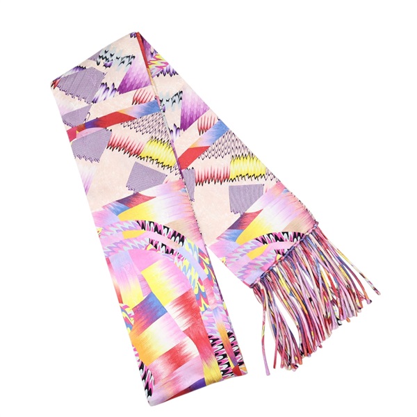 粉色 Fringed 絲巾【HERMES 愛馬仕】
