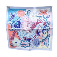 藍色 絲綢 方巾 45x45【HERMES 愛馬仕】