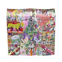 多色  絲綢 Animapolis 方巾 90x90【HERMES 愛馬仕】