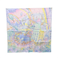紫色 絲綢  Les Folies de Faubourg 方巾 90x90【HERMES 愛馬仕】