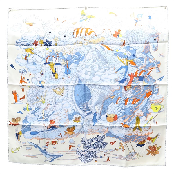 多色 絲綢 Sur Mon Nuage Scarf 90 絲巾【HERMES 愛馬仕】