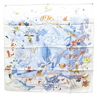 多色 絲綢 Sur Mon Nuage Scarf 90 絲巾【HERMES 愛馬仕】