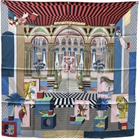 多色 絲綢 Grand Théâtre Nouveau 絲巾 90x90【HERMES 愛馬仕】