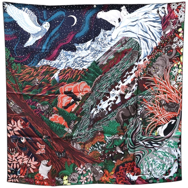 多色 絲綢 Carre 90 Into the Canadian Wild 絲巾 90x90【HERMES 愛馬仕】