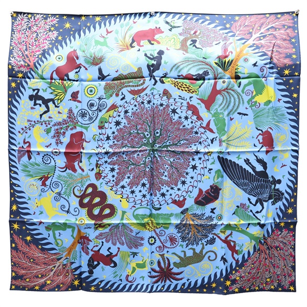 藍色 絲綢 Double Face Scarf 90 絲巾【HERMES 愛馬仕】