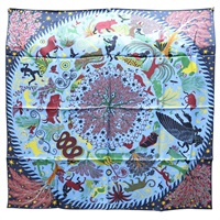 藍色 絲綢 Double Face Scarf 90 絲巾【HERMES 愛馬仕】