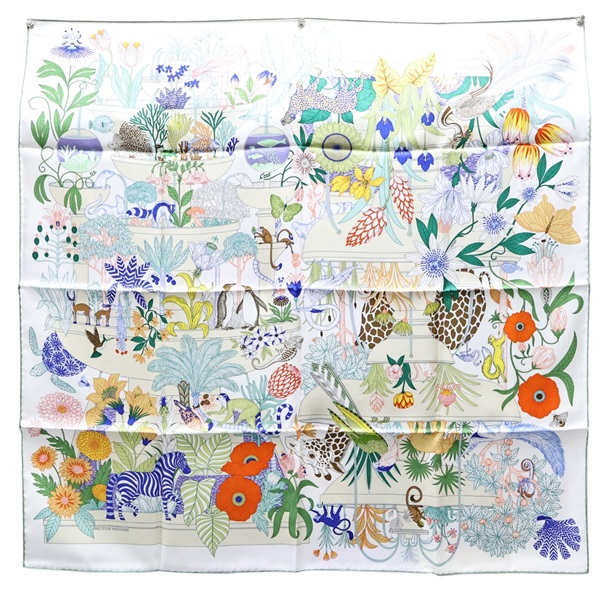 多色 絲綢 Carre 90 Precious Paradise 絲巾【HERMES 愛馬仕】