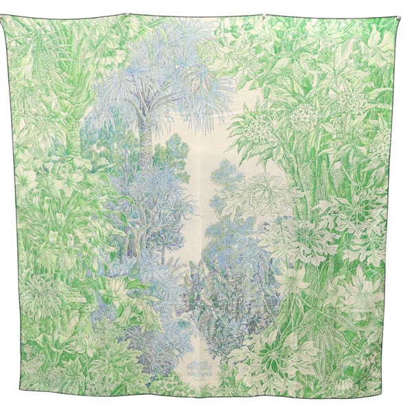 多色 羊絨真絲 Carre 140 All'Orto Botanico di Palermo 披巾【HERMES 愛馬仕】