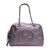 紫色牛皮 Soho Interlocking G Chain 肩背包【GUCCI 古馳】 353126