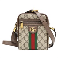 棕色 緹花帆布 牛皮 Ophidia GG 肩背包【GUCCI 古馳】 598127