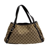 棕色 GG 帆布 肩背包【GUCCI 古馳】 130736