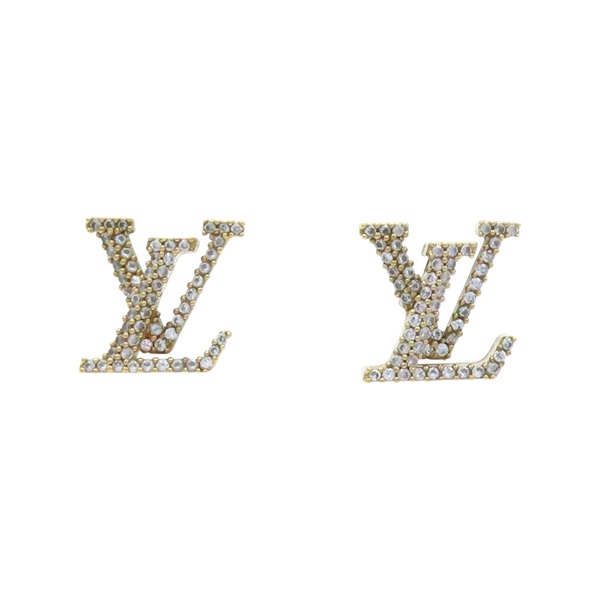 金色金屬 水晶 LV Iconic 耳環【LOUIS VUITTON LV 路易威登】 M00609