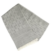 灰色 羊毛 GG Jacquard 圍巾【GUCCI 古馳】 133483
