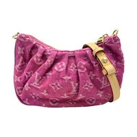 粉色 原花 丹寧 Pochette Valley 肩背包【LOUIS VUITTON LV 路易威登】 M28327