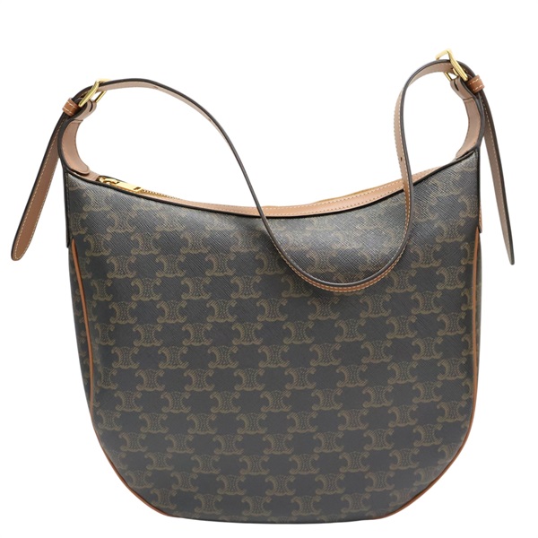棕色 老花 PVC塗層帆布 Heloise 中號肩背包【CELINE 賽琳】 114712FQM
