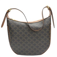 棕色 老花 PVC塗層帆布 Heloise 中號肩背包【CELINE 賽琳】 114712FQM
