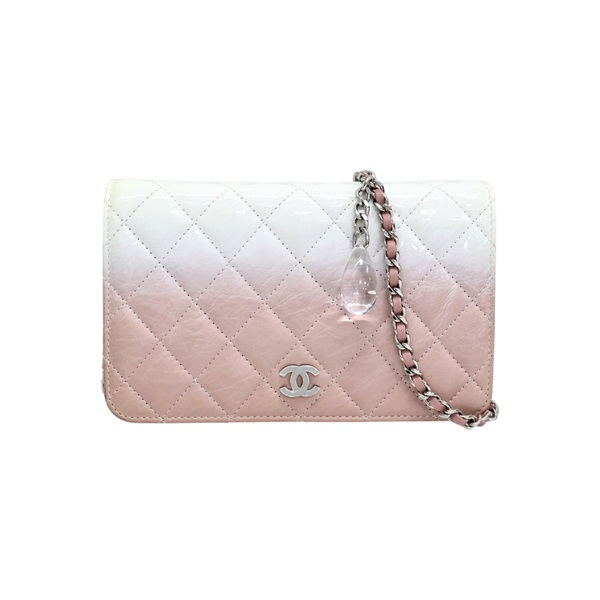 粉色漆皮 O'mbre WOC 鍊帶 肩背包【CHANEL 香奈兒】