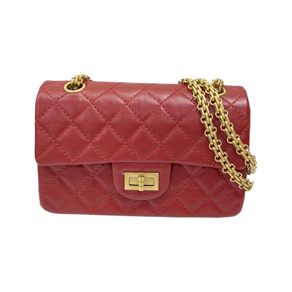 紅色 菱格紋 牛皮 2.55 肩背包【CHANEL 香奈兒】 AS0874
