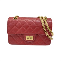 紅色 菱格紋 牛皮 2.55 肩背包【CHANEL 香奈兒】 AS0874