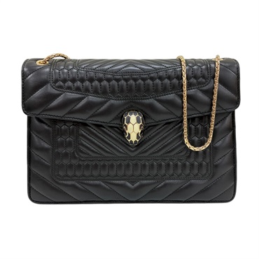 黑色 牛皮 Serpenti Forever 肩背包【BVLGARI 寶格麗】 281584