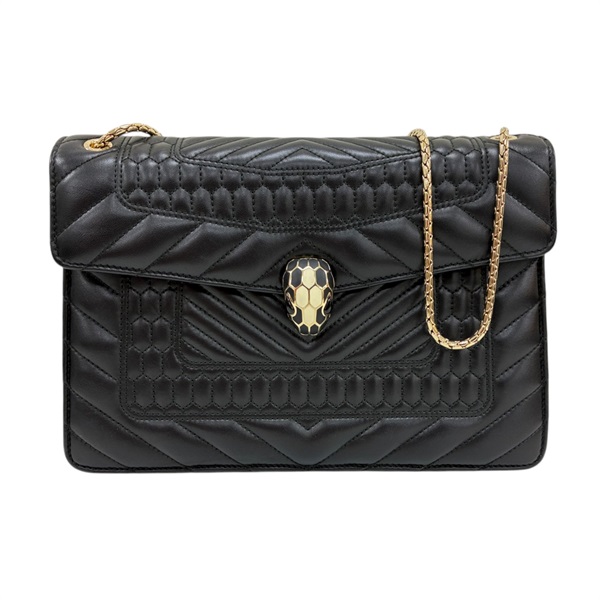 黑色 牛皮 Serpenti Forever 肩背包【BVLGARI 寶格麗】 281584