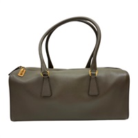 灰色 牛皮 Saffiano 肩背包【PRADA 普拉達】
