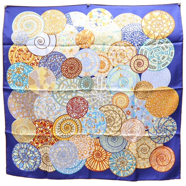 藍色 絲綢 Scarf 90 絲巾【HERMES 愛馬仕】