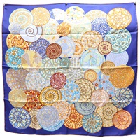 藍色 絲綢 Scarf 90 絲巾【HERMES 愛馬仕】