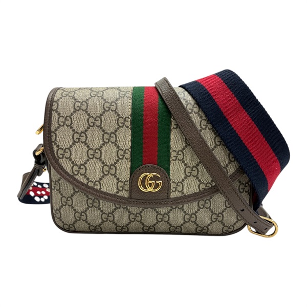 棕色 帆布 Ophidia small 肩背包【GUCCI 古馳】 722117