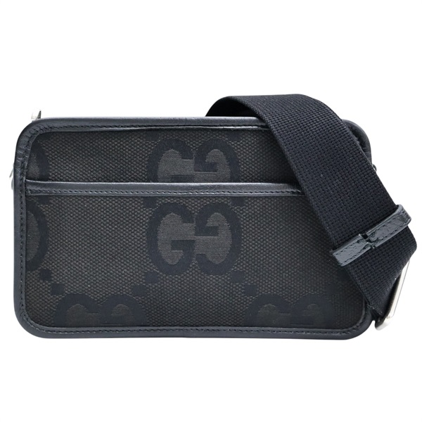 黑色 Jumbo GG 帆布 單肩包【GUCCI 古馳】 696075