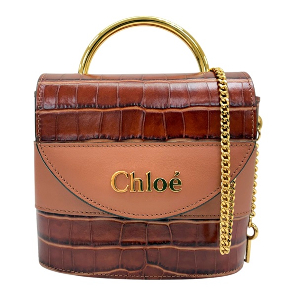 棕色 牛皮 Aby Lock 兩用包【Chloe 克羅伊】 CHC19WS220