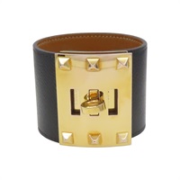 黑色 EPSOM牛皮 BRACELET CUIR EXTREME 手環 T刻【HERMES 愛馬仕】