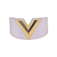 金/銀色 金屬 Essential V Cuff 寬版開口 手環【LOUIS VUITTON LV 路易威登】