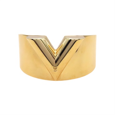 金色 金屬 Essential V Cuff 寬版開口 手環【LOUIS VUITTON LV 路易威登】