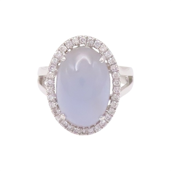 白翡翠 18K白金 鑽石 戒指【JEWELRY 無品牌珠寶】