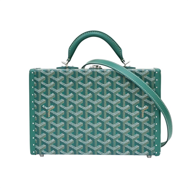 綠色 Goyardine帆布 牛皮 Grand Hotel Trunk 旅行箱包 兩用包【GOYARD 高雅德 】 GHOTELPMLTY09CL09P