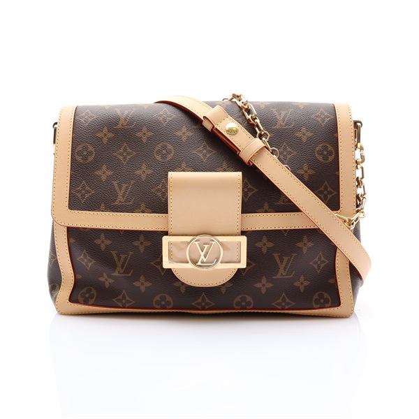 棕色 原花帆布 Dauphine Soft GM 肩背包【LOUIS VUITTON LV 路易威登】 M47149
