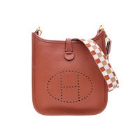 古銅色 Clemence牛皮 Mini Evelyne 肩背包 U刻【HERMES 愛馬仕】 H083433CC