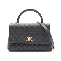 黑色 荔枝紋 牛皮 Coco Top Handle 28 兩用包 無卡【CHANEL 香奈兒】 A92991