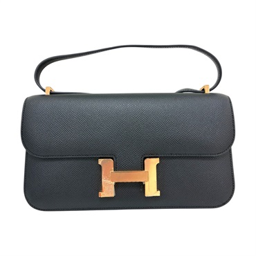 黑色 Epson 牛皮 Constance Elan 肩背包 W刻 玫瑰金釦【HERMES 愛馬仕】 H085425CC