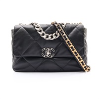 黑色羊皮 19 口蓋 兩用包【CHANEL 香奈兒】 AS1161