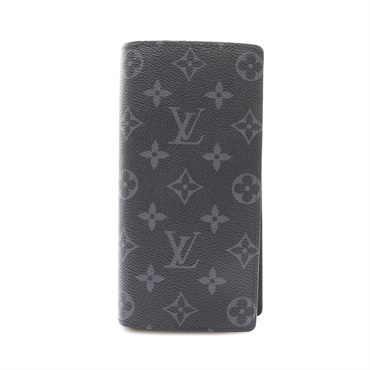 黑色 原花 PVC塗層帆布 Brazza 對折長夾【LOUIS VUITTON LV 路易威登】 M61697