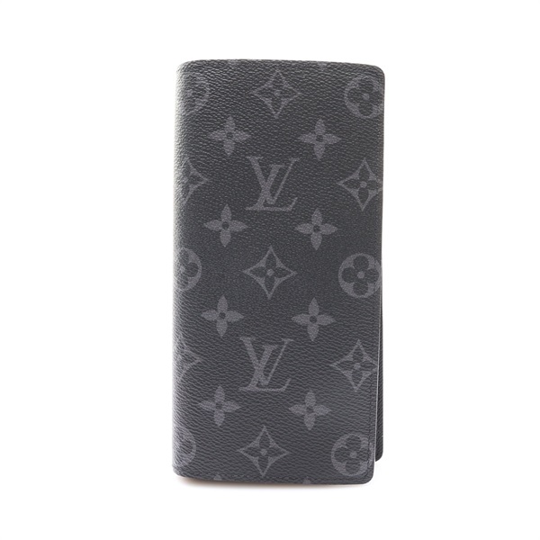 黑色 原花 PVC塗層帆布 Brazza 對折長夾【LOUIS VUITTON LV 路易威登】 M61697