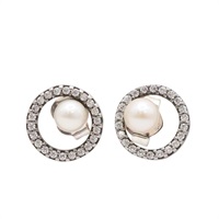 925純銀 圓形針式耳環【Pandora 潘多拉】 Pandora 1.65g