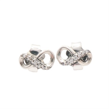 925純銀 蝴蝶結 針式耳環【Pandora 潘多拉】 Pandora 0.75g