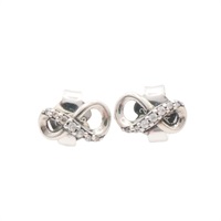 925純銀 蝴蝶結 針式耳環【Pandora 潘多拉】 Pandora 0.75g